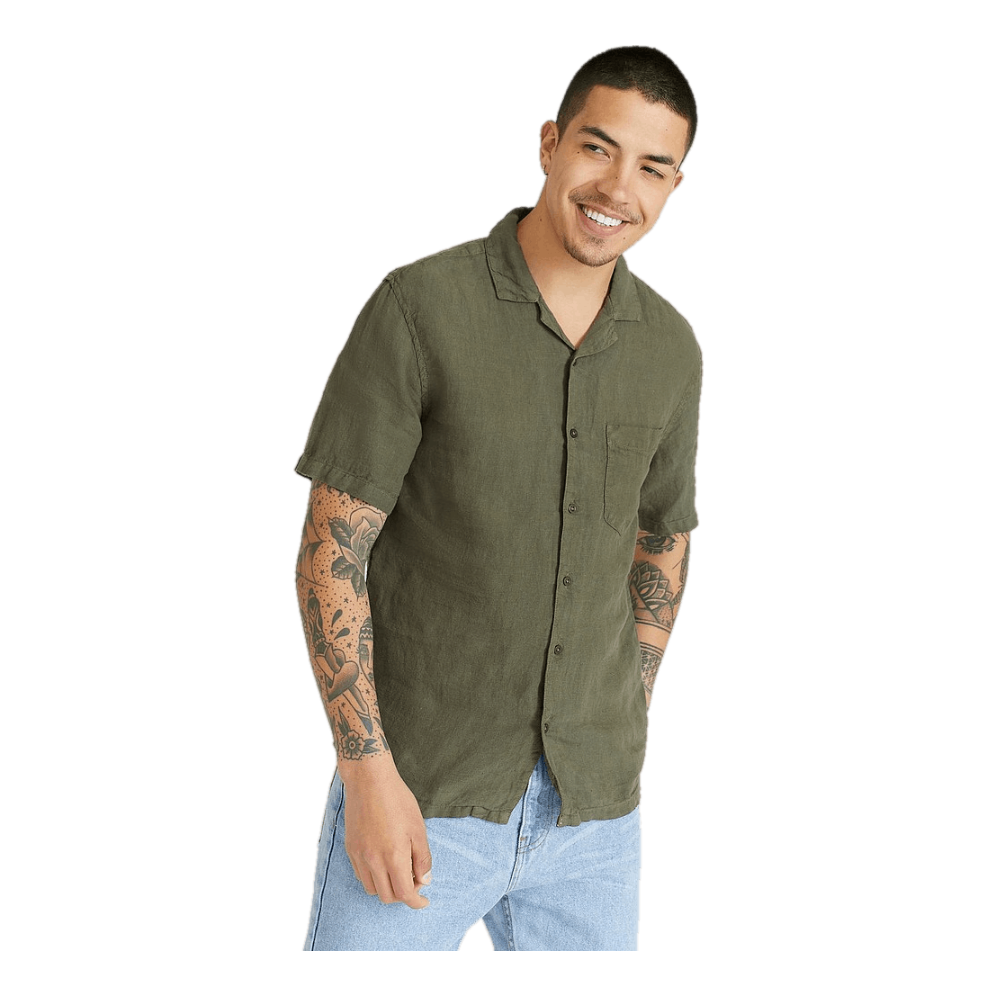 Studio Total Studio Total Linen Camp Shirt Army