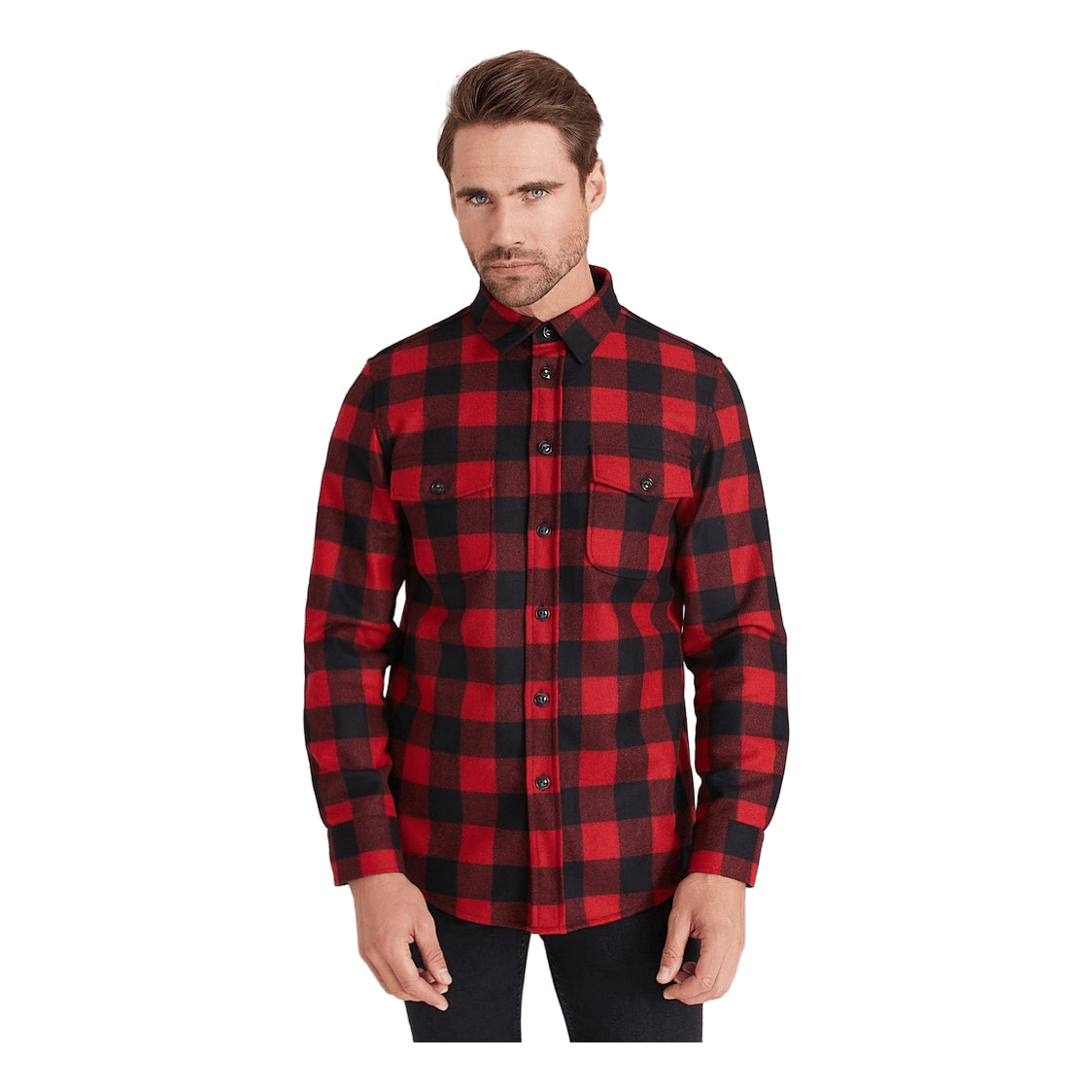 Alaskan Melton Wool Overshirt Red Buffalo