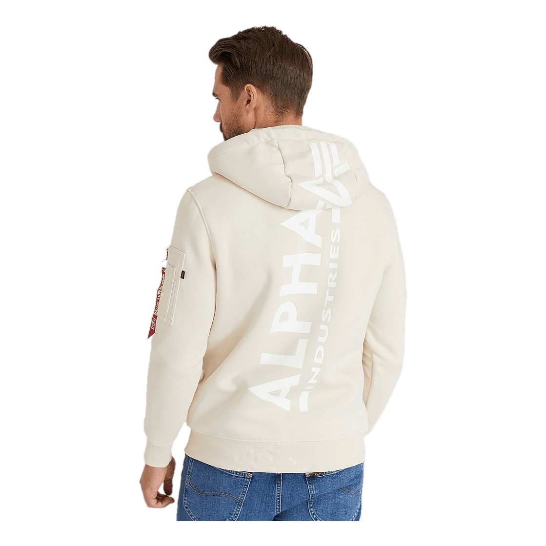 Alpha Industries Back Print Hoody Jet Stream –
