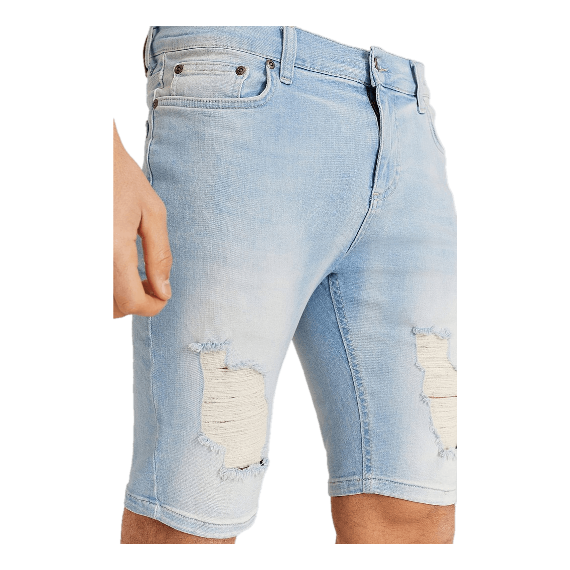 Distressed Denim Shorts  Wash