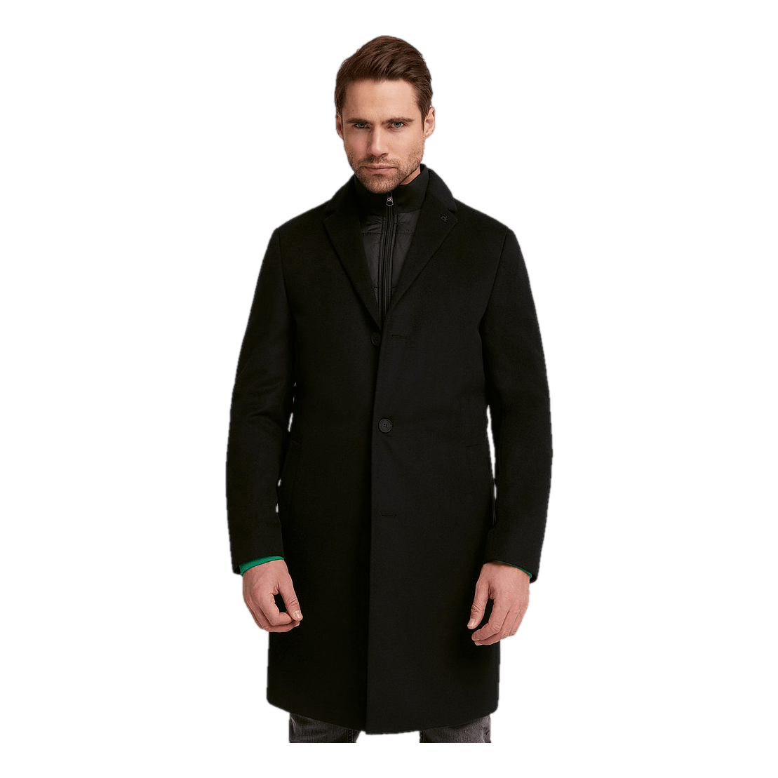 Calvin Klein Wool Melton Coat With Vest Ck