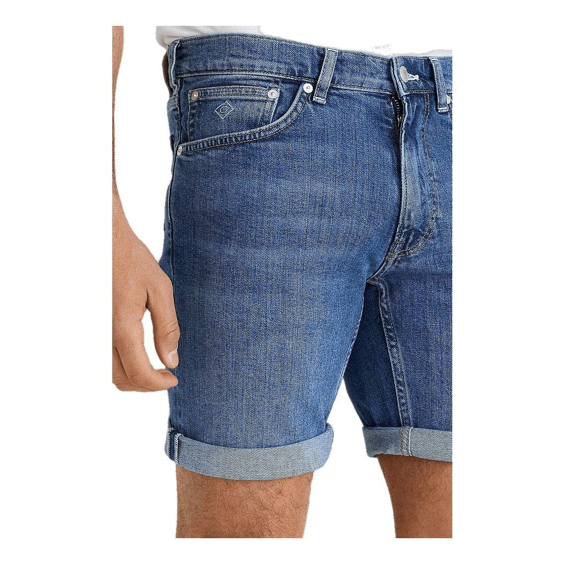 D1. Regular Gant Jeans Shorts Semi Light Indigo Worn