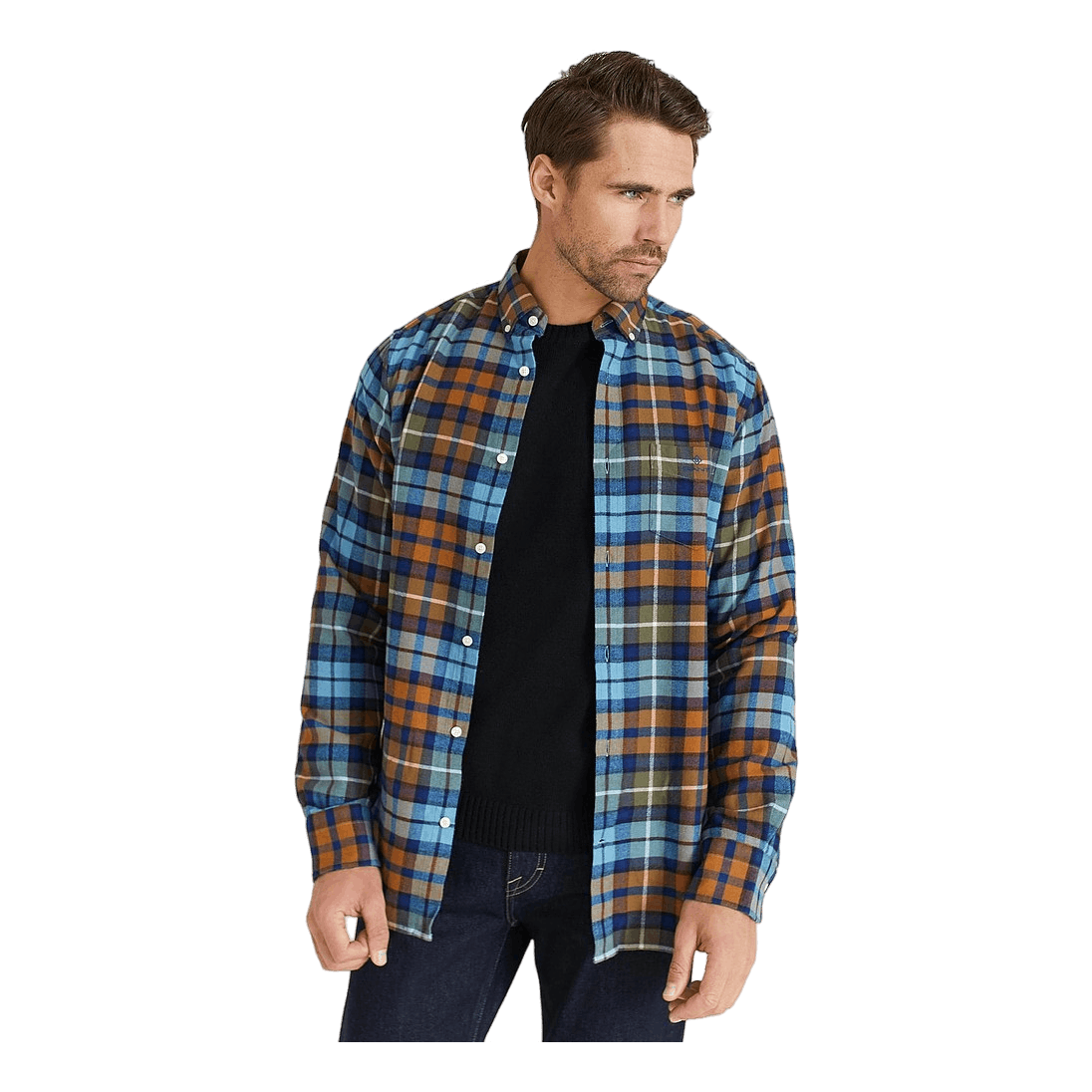 D1. Reg Flannel Check Bd Adriatic