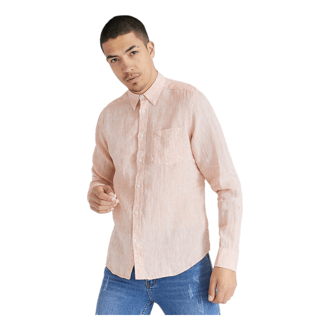 J.Lindeberg Linen  Slim Shirt Claystone