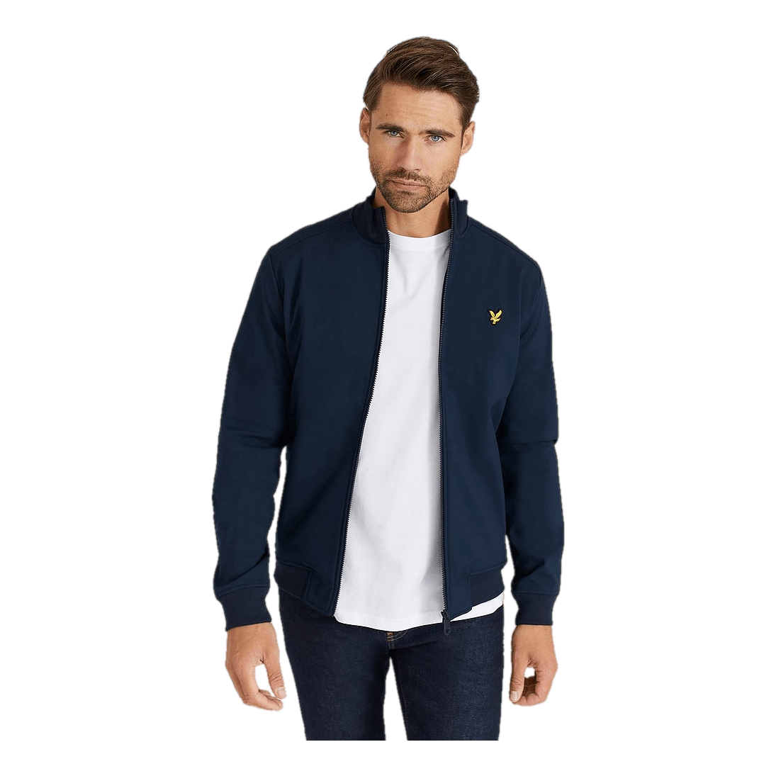 Lyle & Scott Zip Through Funnel Neck Soft S Dark