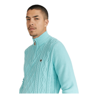 Colton Half Zip Cable 65 Turquoise