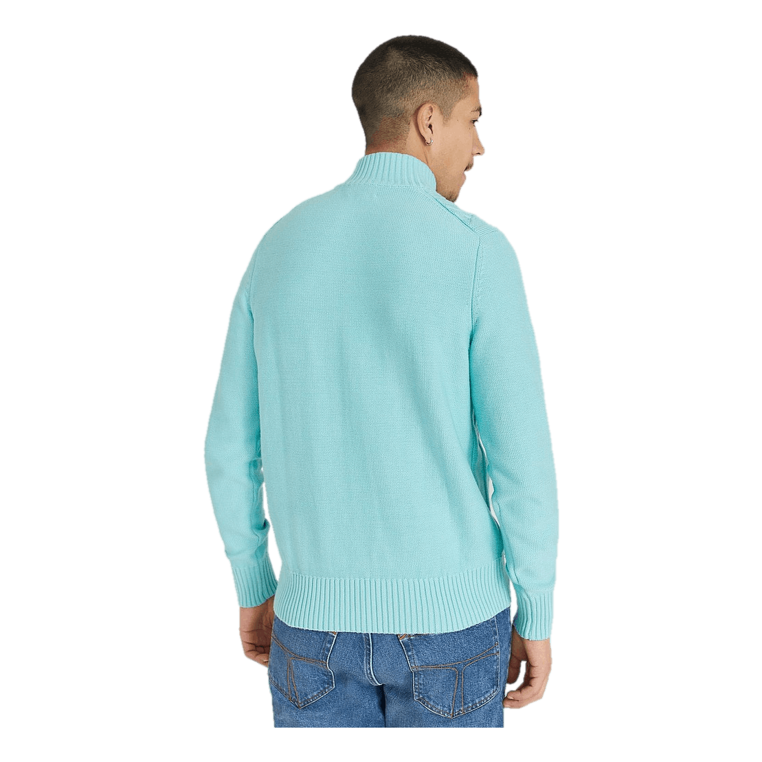 Colton Half Zip Cable 65 Turquoise