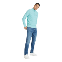 Colton Half Zip Cable 65 Turquoise