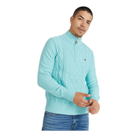 Colton Half Zip Cable 65 Turquoise