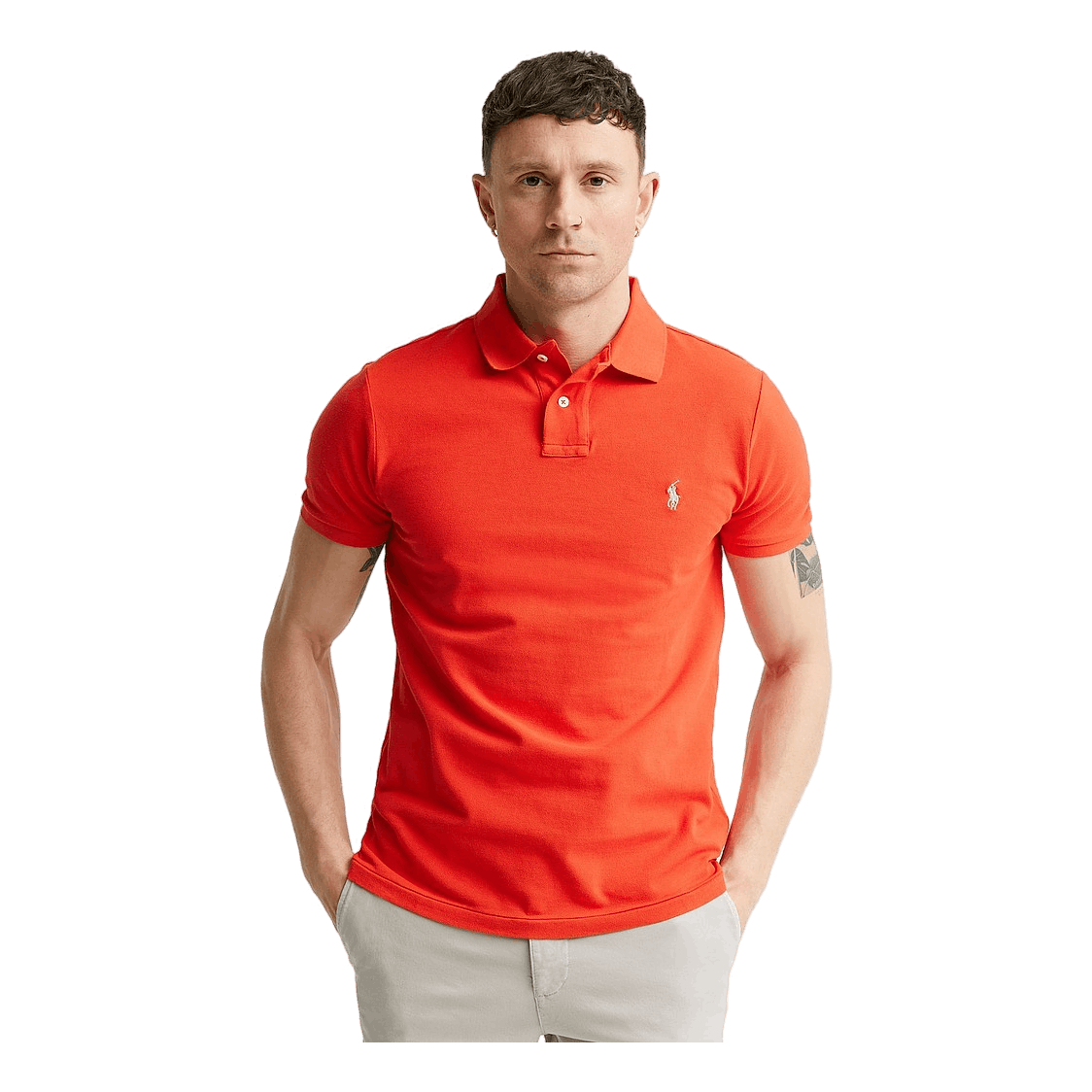 Polo Ralph Lauren Custom Slim Fit Mesh Polo 269 Tomato C5363