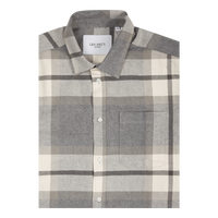 Les Deux Jeremy Check Flannel Shirt Light Grey Melange/raven