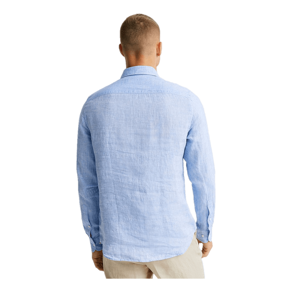 J.Lindeberg Linen - Ls Slim Shirt Ultramarine