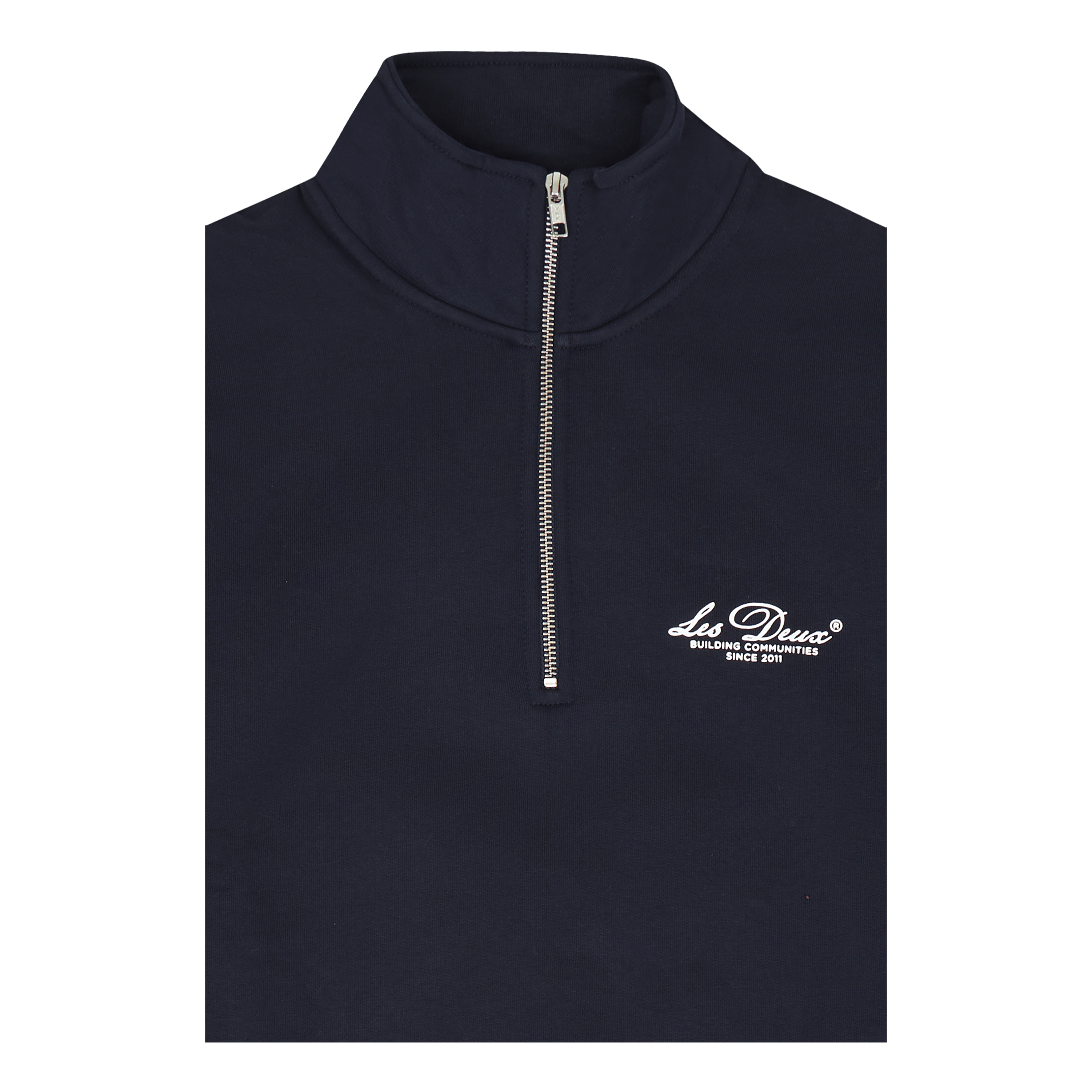 Piece Half-Zip Sweatshirt - Black/Washed Denim Blue-White –