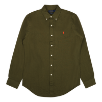 Polo Ralph Lauren Piece Dye Linen Custom Bd Shir Dark Sage