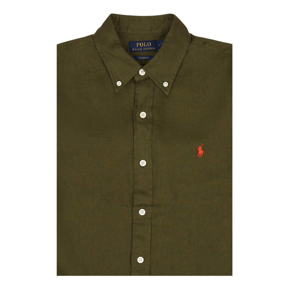 Polo Ralph Lauren Piece Dye Linen Custom Bd Shir Dark Sage