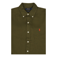 Polo Ralph Lauren Piece Dye Linen Custom Bd Shir Dark Sage