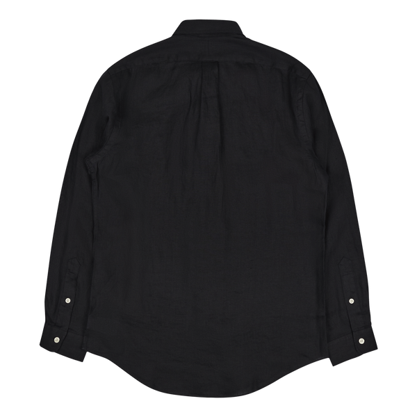 Piece Dye Linen Custom Bd Shir Polo Black
