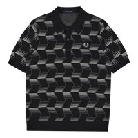 Chevron Stripe Knit Shirt 102 Black
