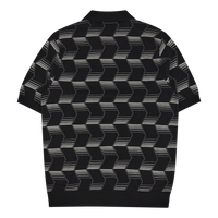 Chevron Stripe Knit Shirt 102 Black